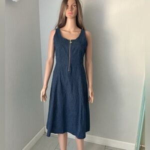 Anne Klein Blue Denim Midi Dress